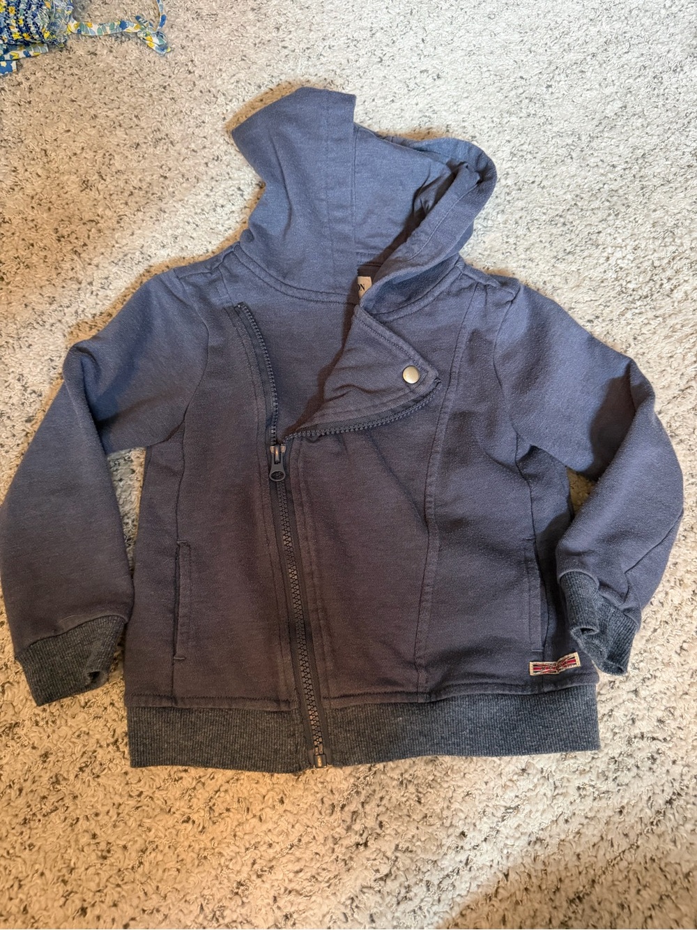 Hudson Jeans Kids Hooded Asymmetrical Zip Sweatshirt - size 4